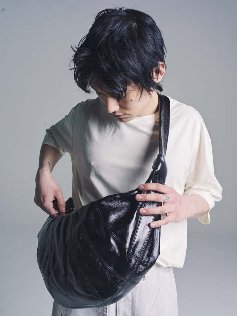 Lemaire Coated Cotton Large Croissant Bag - Black | Garmentory