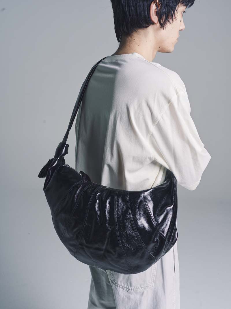 国内発送【LEMAIRE】ルメール Croissant Coated Cotton Bag Lemaire - Medium Coated Cotton Croissant Bag in Forest