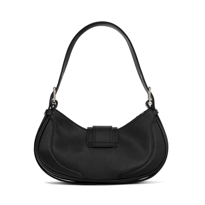 OSOI Pebble Leather Hobo Buckle Bag - Black | Garmentory