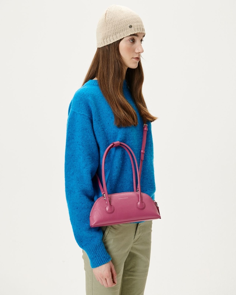 Marge Sherwood Bessette Crinkled Leather Shoulder Bag - Rose