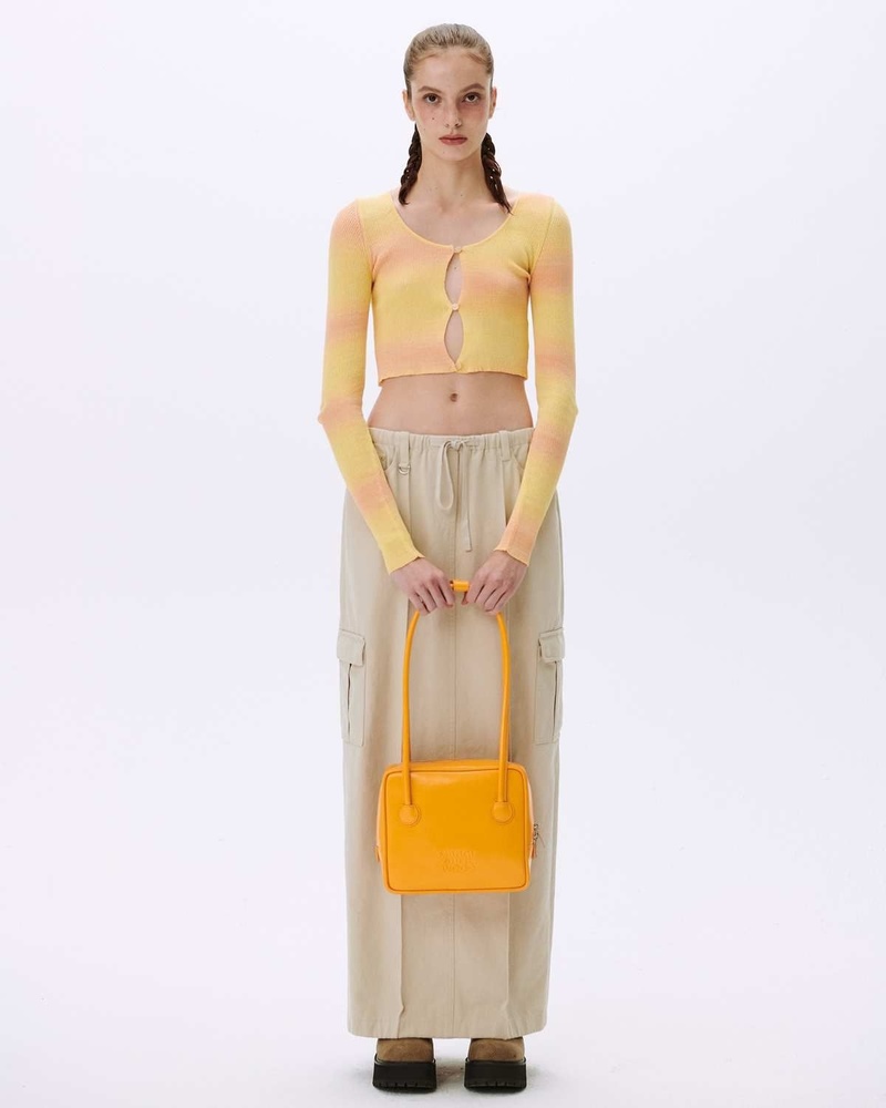 Marge Sherwood Crinkled Leather Square Shoulder Bag with