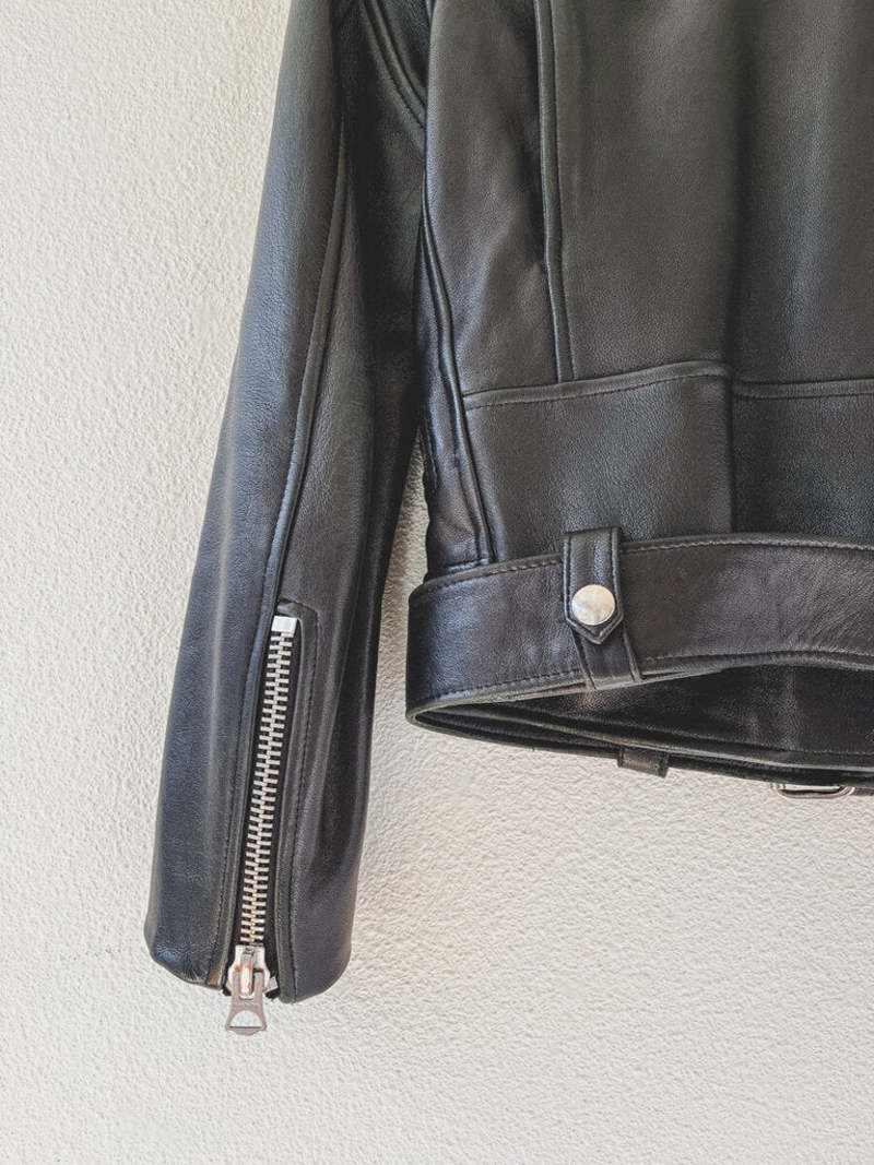Deep Lake  ACNE LEATHER MOTO JACKET SIZE XS