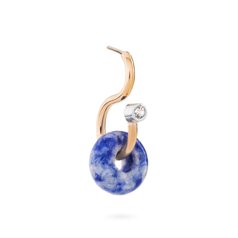 Ornate Collection Mini Poise Sodalite Earring - 9kt Gold Ornate Collection Mini Poise Sodalite Earring - 9kt Gold