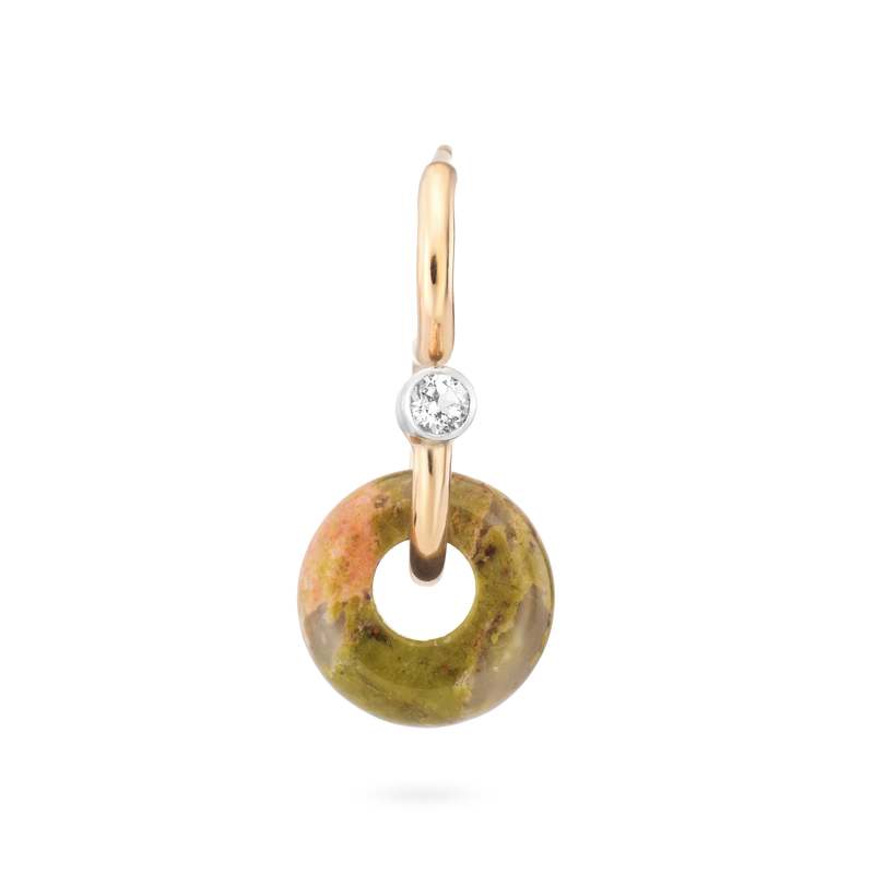 Ornate Collection Mini Poise Unakite Earring - 9kt Gold Ornate Collection Mini Poise Unakite Earring - 9kt Gold