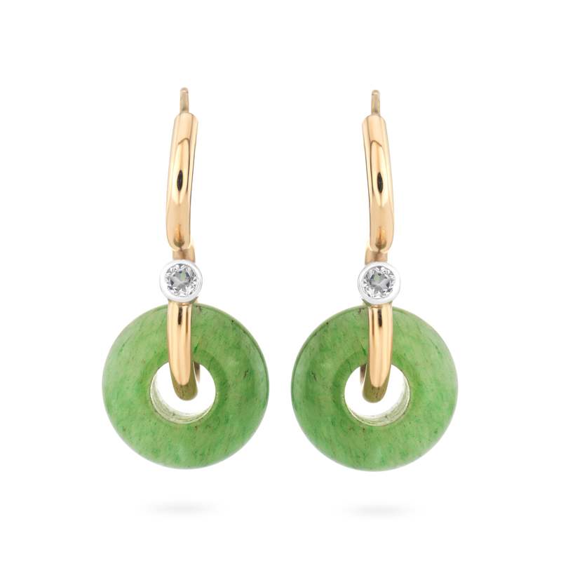 Ornate Collection Signature Poise Aventurine Earrings - 9kt Gold