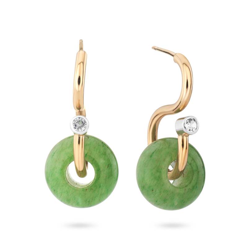 Ornate Collection Signature Poise Aventurine Earrings - 9kt Gold