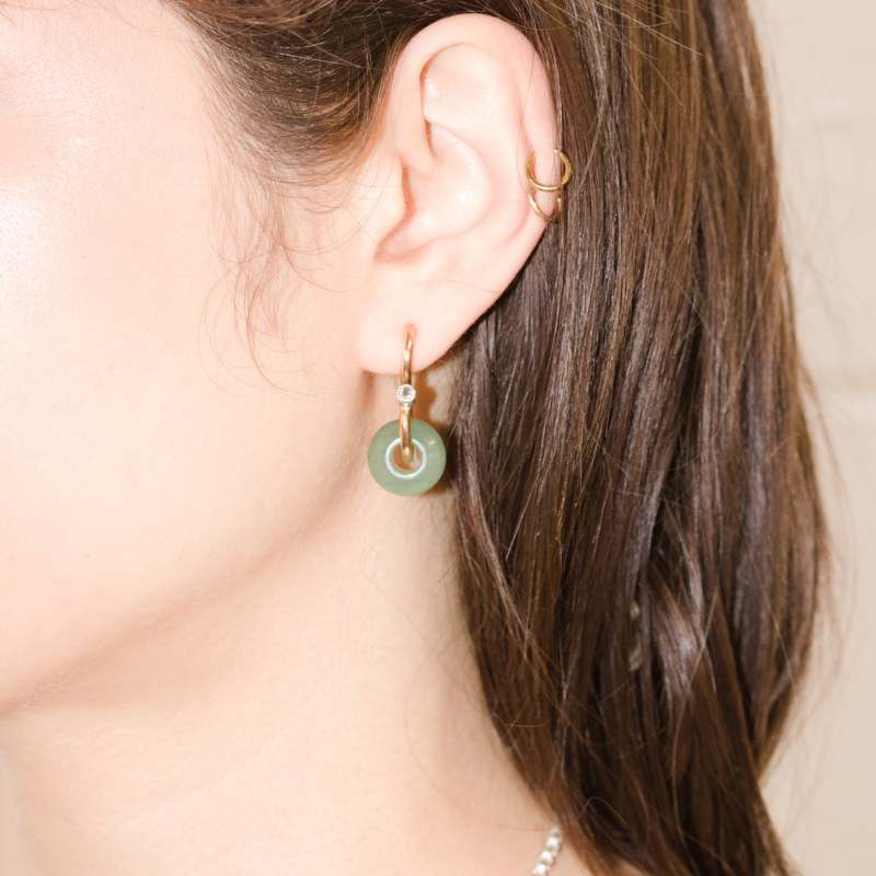 Ornate Collection Signature Poise Aventurine Earrings - 9kt Gold