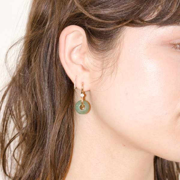 Ornate Collection Signature Poise Aventurine Earrings - 9kt Gold