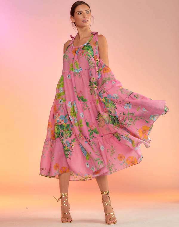 Cynthia Rowley Layla Linen Halter Dress | Garmentory