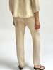 Vintage Cream Silk Flowy Pants - Cream - Thumbnail 6