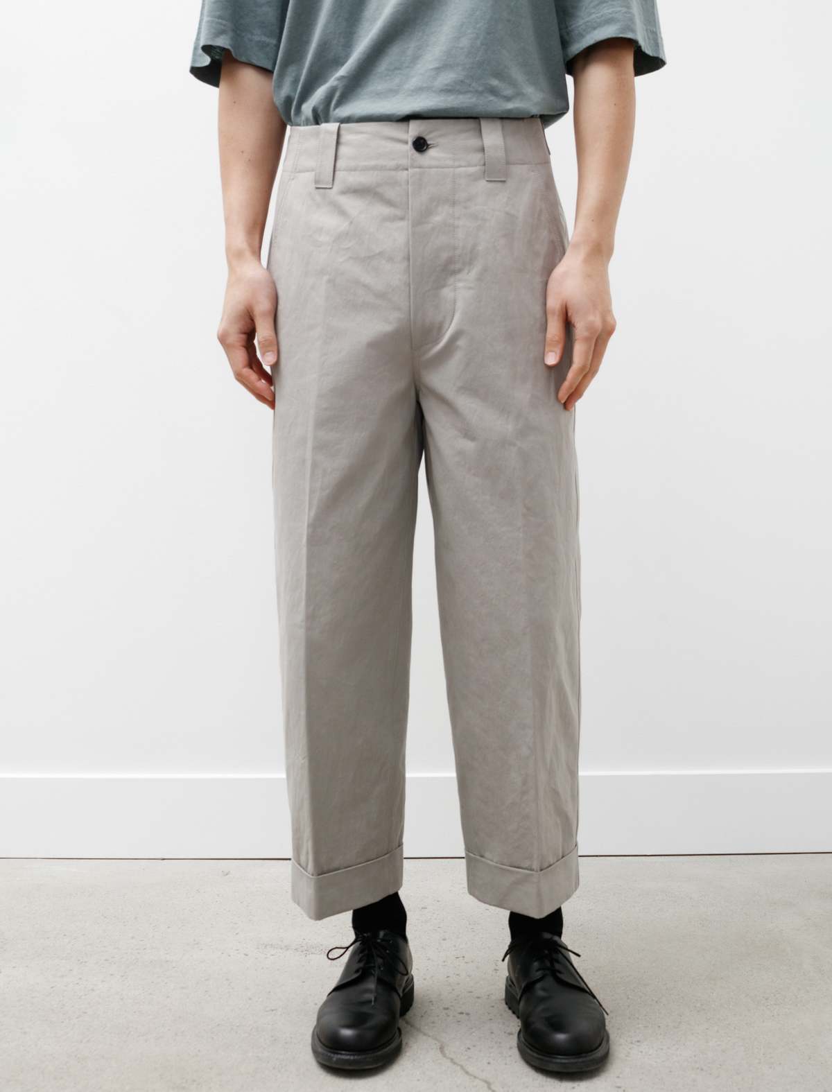 Margaret Howell Cropped Trouser Heavy Cotton Poplin - Putty 