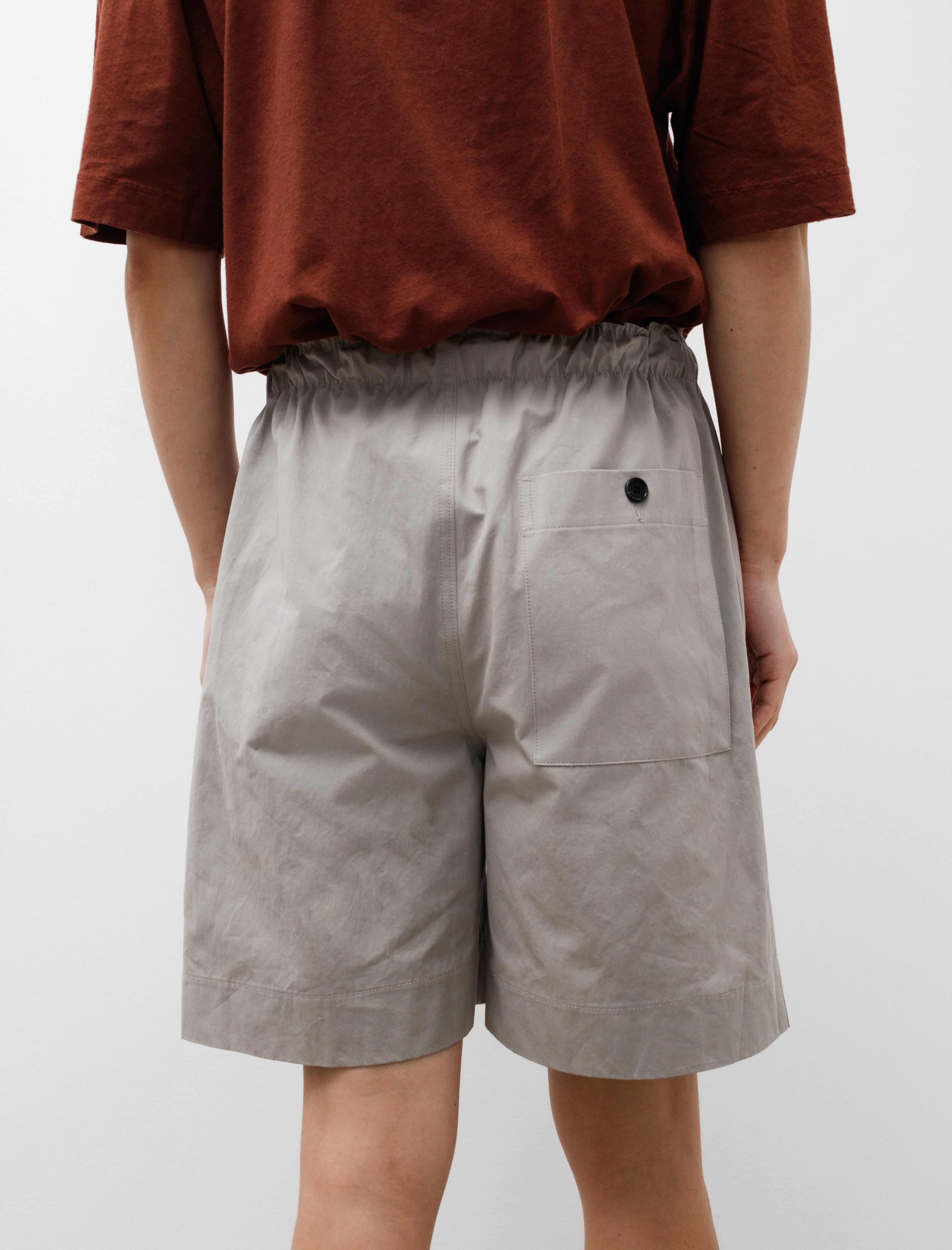 Margaret Howell Oversized Boxer Short - Heavy Cotton Poplin Putty ...