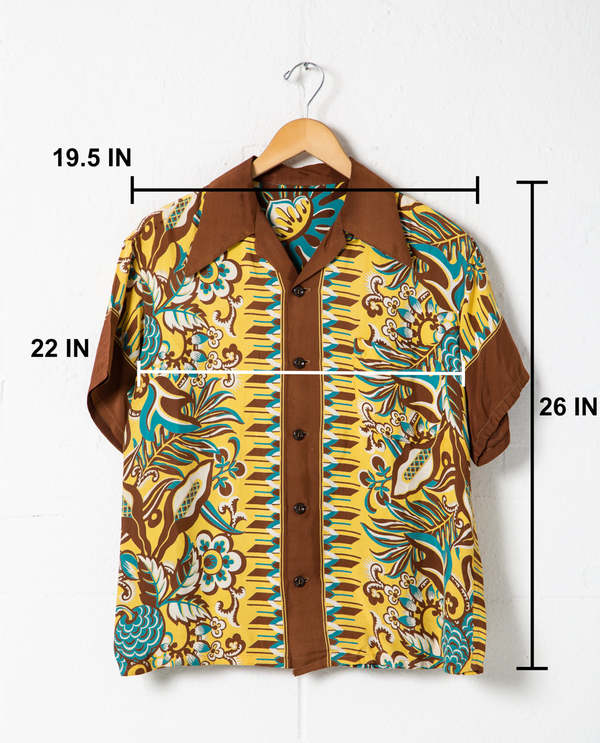 Vintage 1950s Floral Print Aloha Shirt | Garmentory