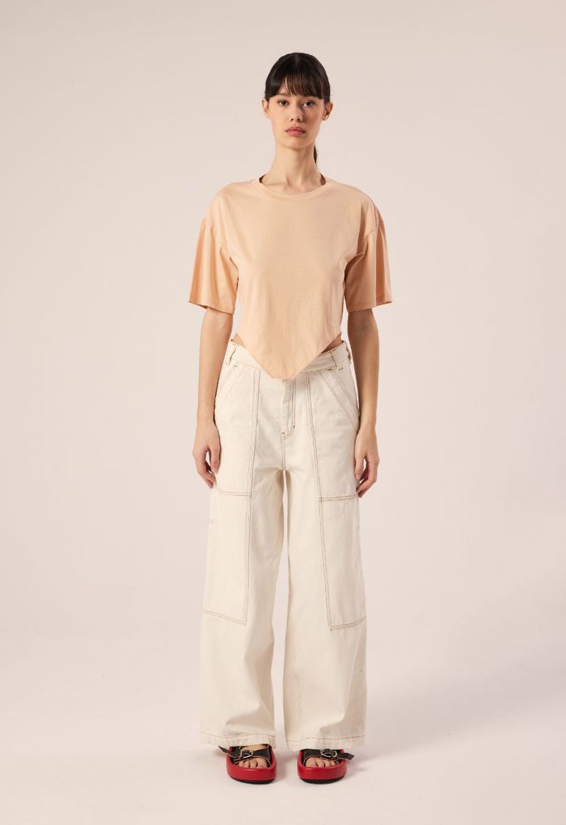 MM6 Maison Margiela Asymmetric T-shirt - Dusty pink | Garmentory