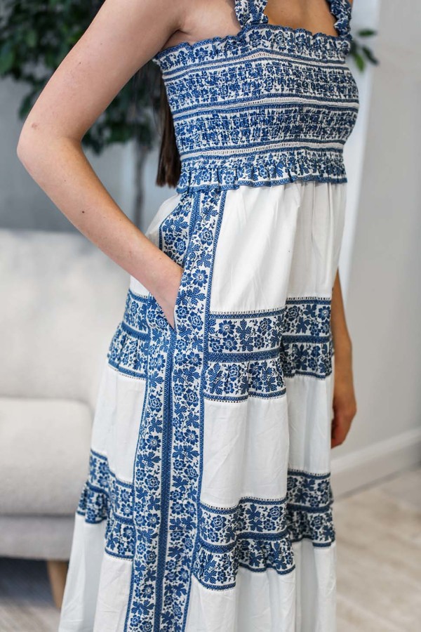 Sea NY Arlo Smocked Sleeveless Dress | Garmentory