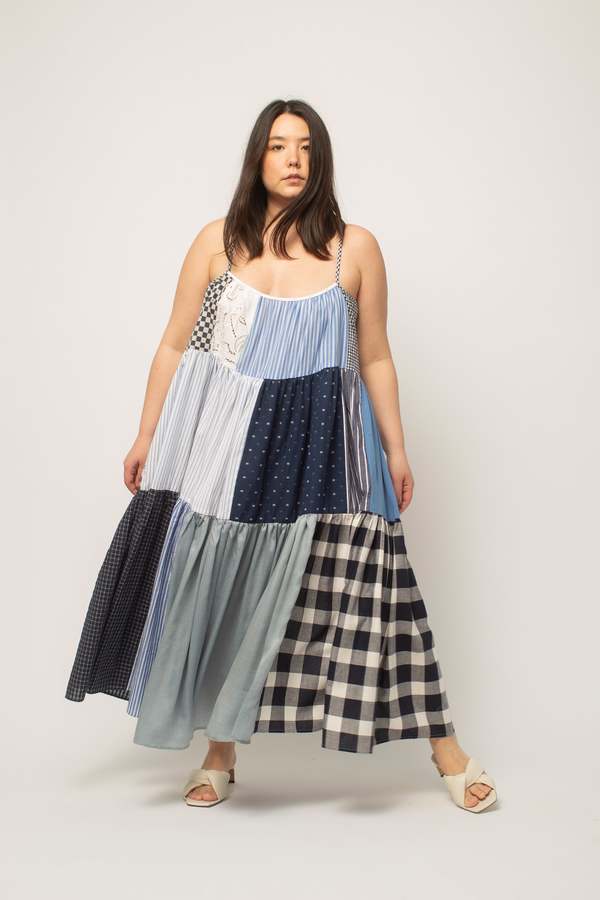 LA RUNION Patchwork Dress - Blue | Garmentory