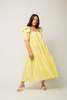 LA RÉUNION Puff Sleeve Buttondown Dress - Yellow - Thumbnail 1