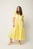 LA RÉUNION Puff Sleeve Buttondown Dress - Yellow - Thumbnail 3