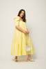 LA RÉUNION Puff Sleeve Buttondown Dress - Yellow - Thumbnail 4