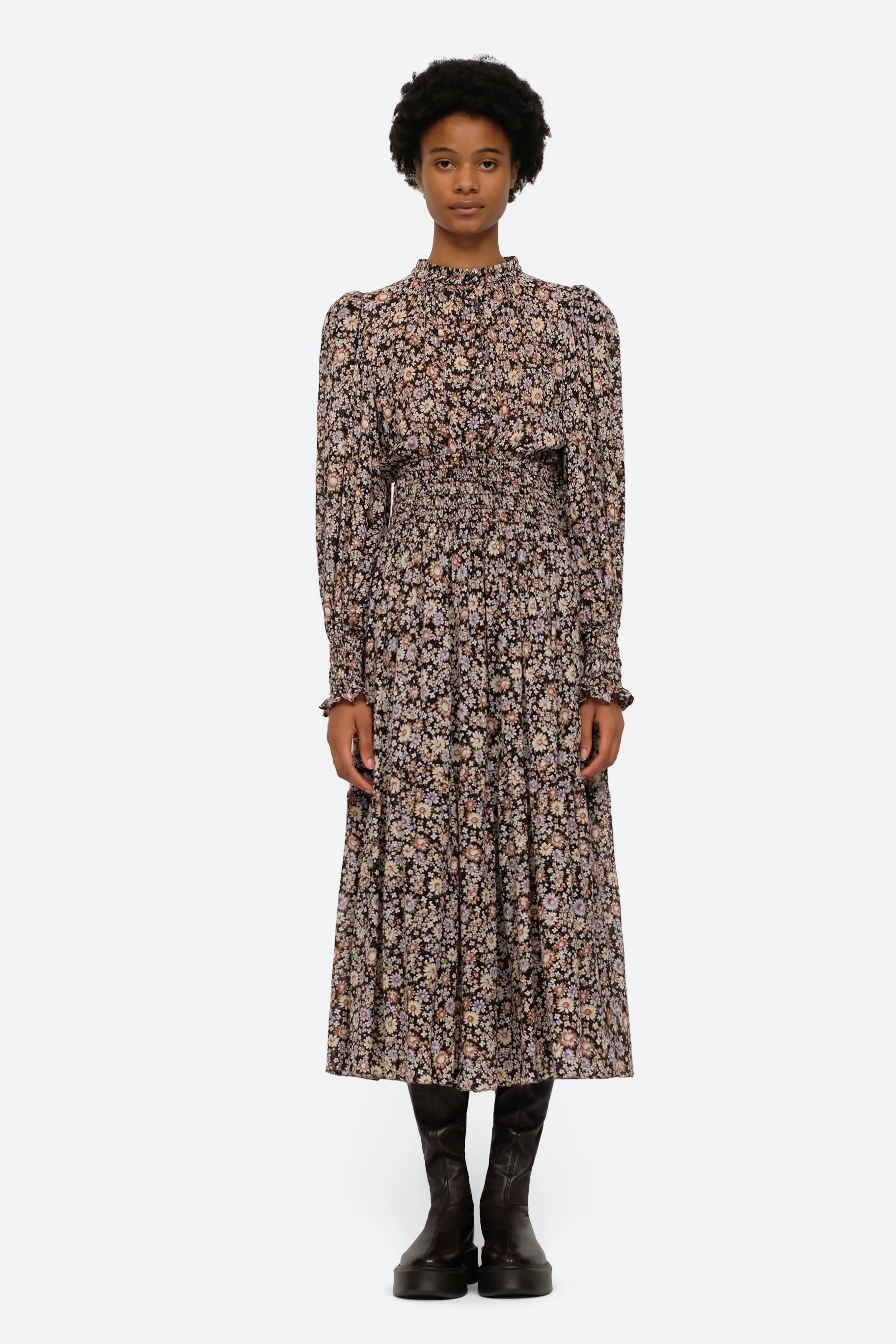 【Sea New York】2023ss CARSON FLORAL DRESS Sea NY Carson Floral Smocked Dress - Multi | Garmentory