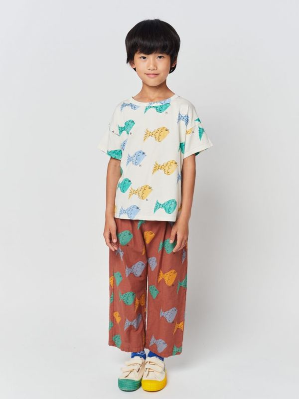 Kids Bobo Choses Multi Color Fish All Over Woven Trousers