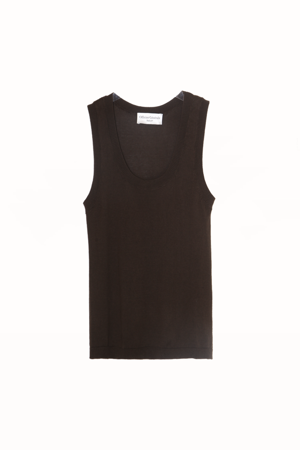 Officine Generale Esra Ribbed Tank - Cocoa | Garmentory