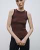 Mijeong Park Ribbed Knit Tank - Brown - Thumbnail 1
