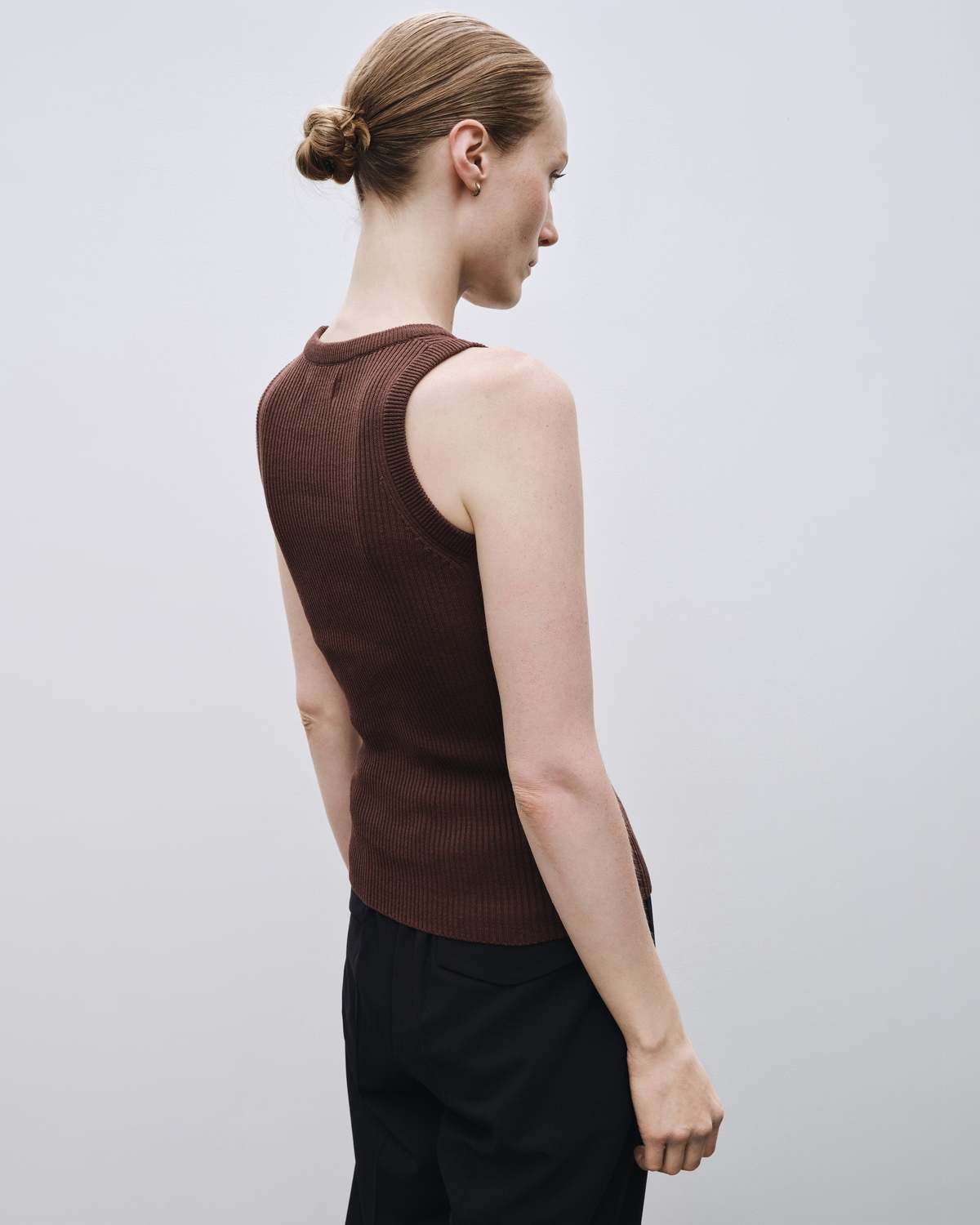 Mijeong Park Ribbed Knit Tank - Brown - Image 2 of 4