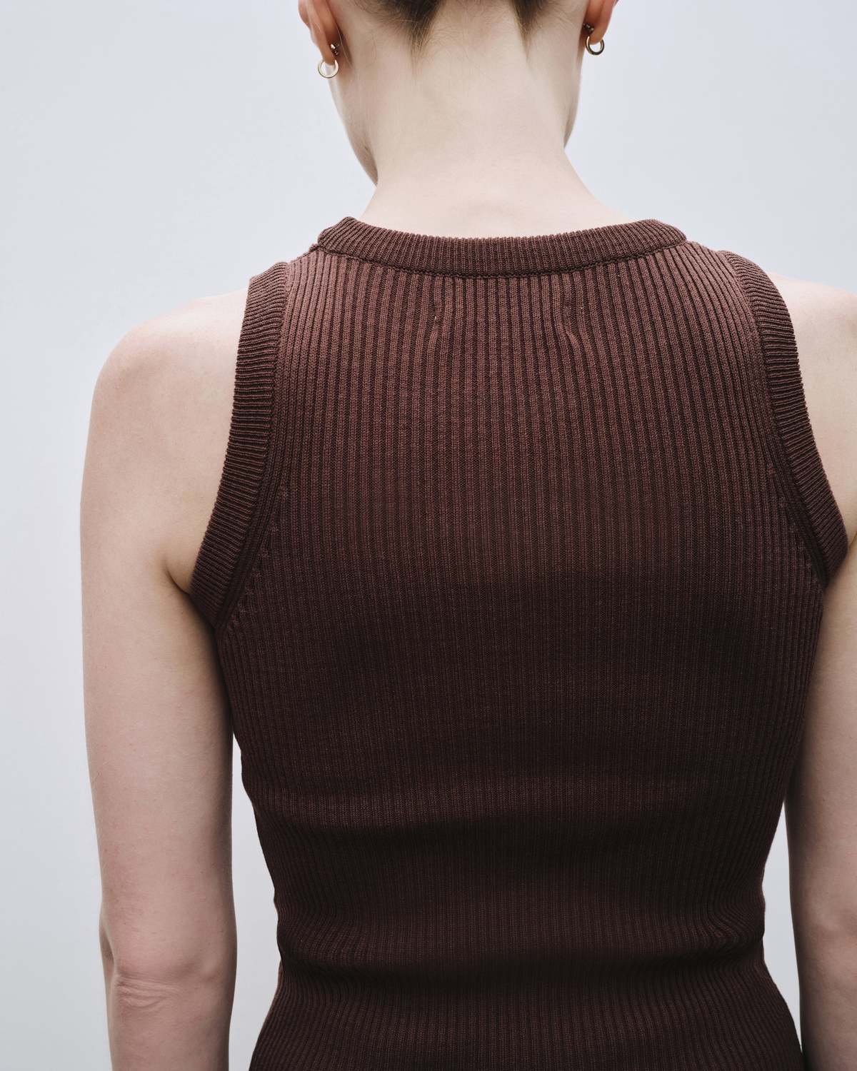 Mijeong Park Ribbed Knit Tank - Brown - Image 3 of 4