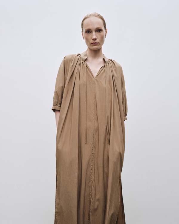 Mijeong Park Shirred Maxi Dress - Camel