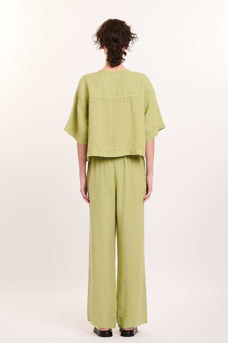 Our Sister Ozzy Linen Shirt - Lime