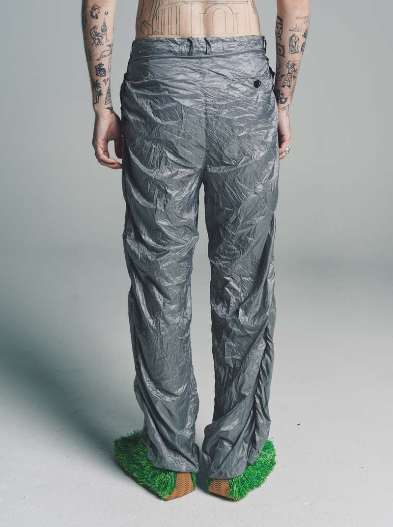 LOEWE Poly Crinkle Trouser - Grey | Garmentory
