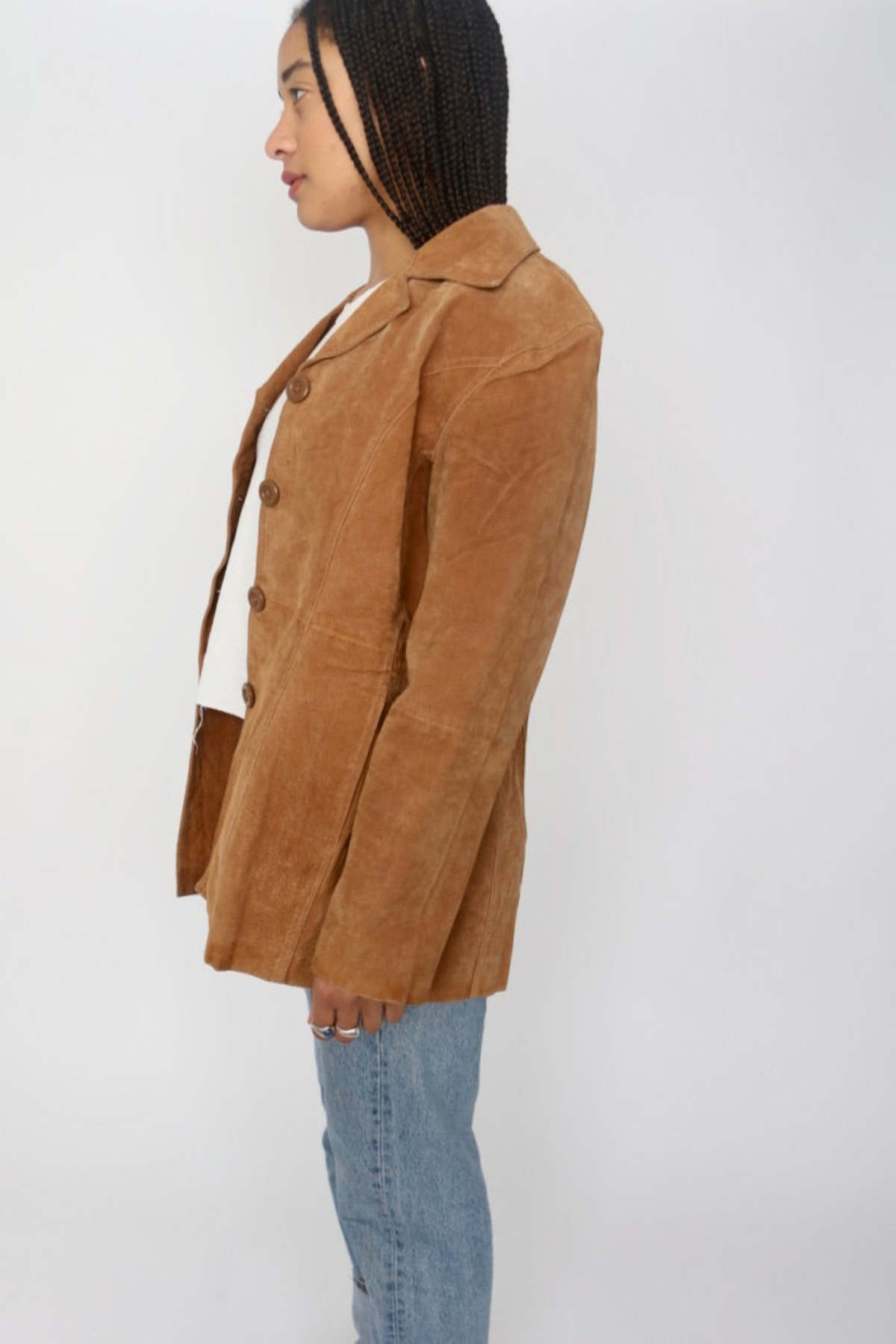3581 Camel Suede Look Coat main image 1