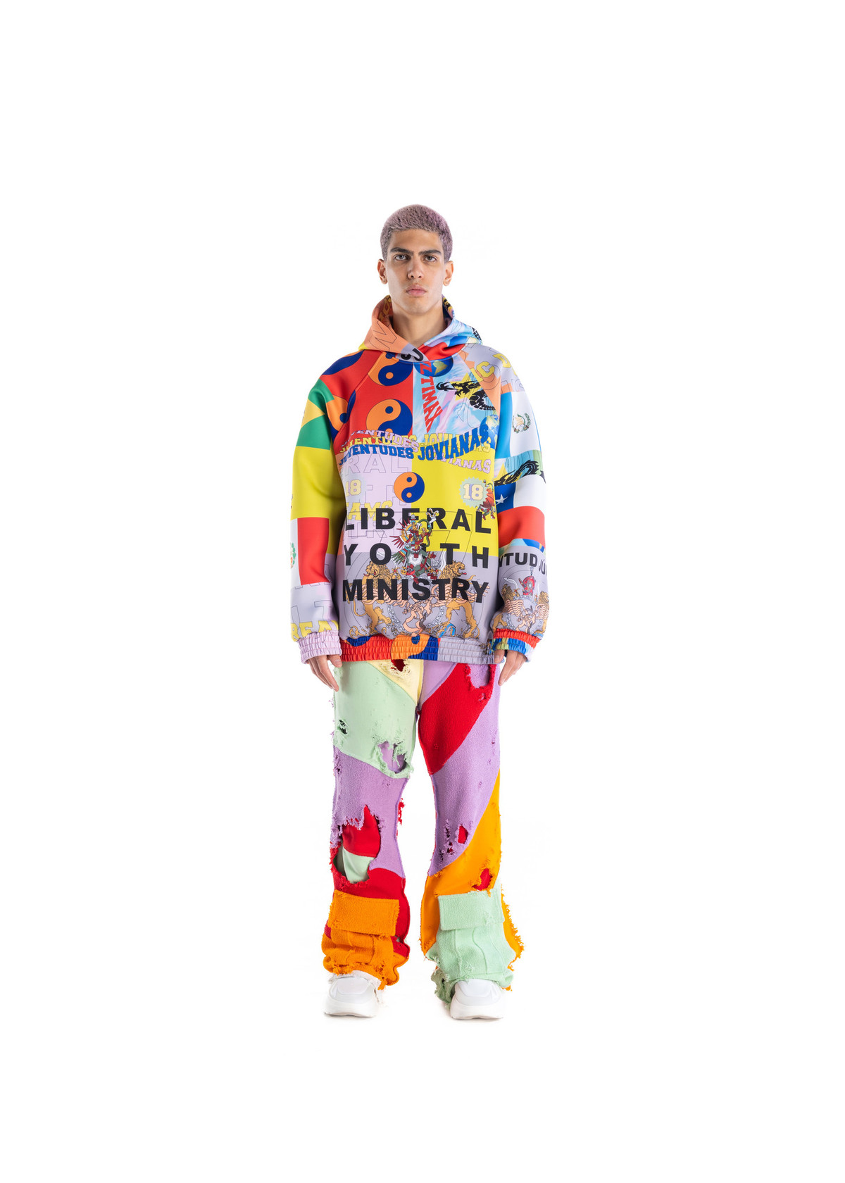 Liberal Youth Ministry All over Flag Print Neoprene Hoodie - Multi