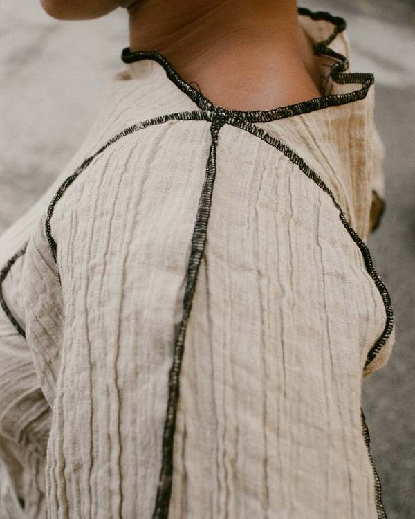 トップス baserange Shok Top Acacia Shok Slip Top in Brick | Crinkle linen | en | Baserange