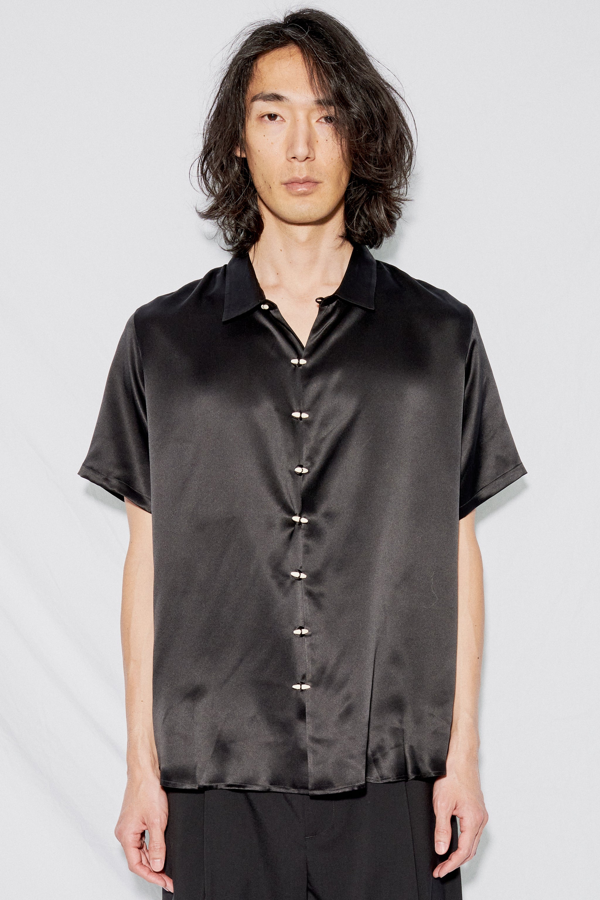 The Pack Silk Chela Shirt - Black | Garmentory