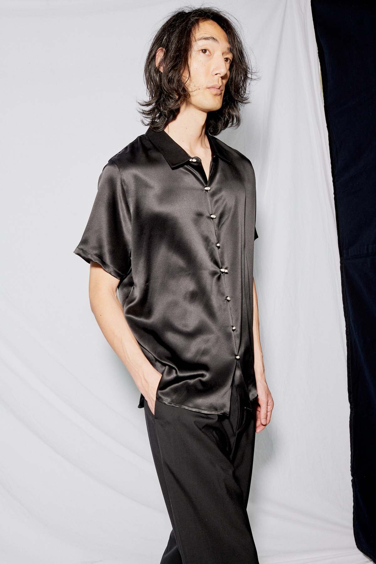 The Pack Silk Chela Shirt - Black | Garmentory