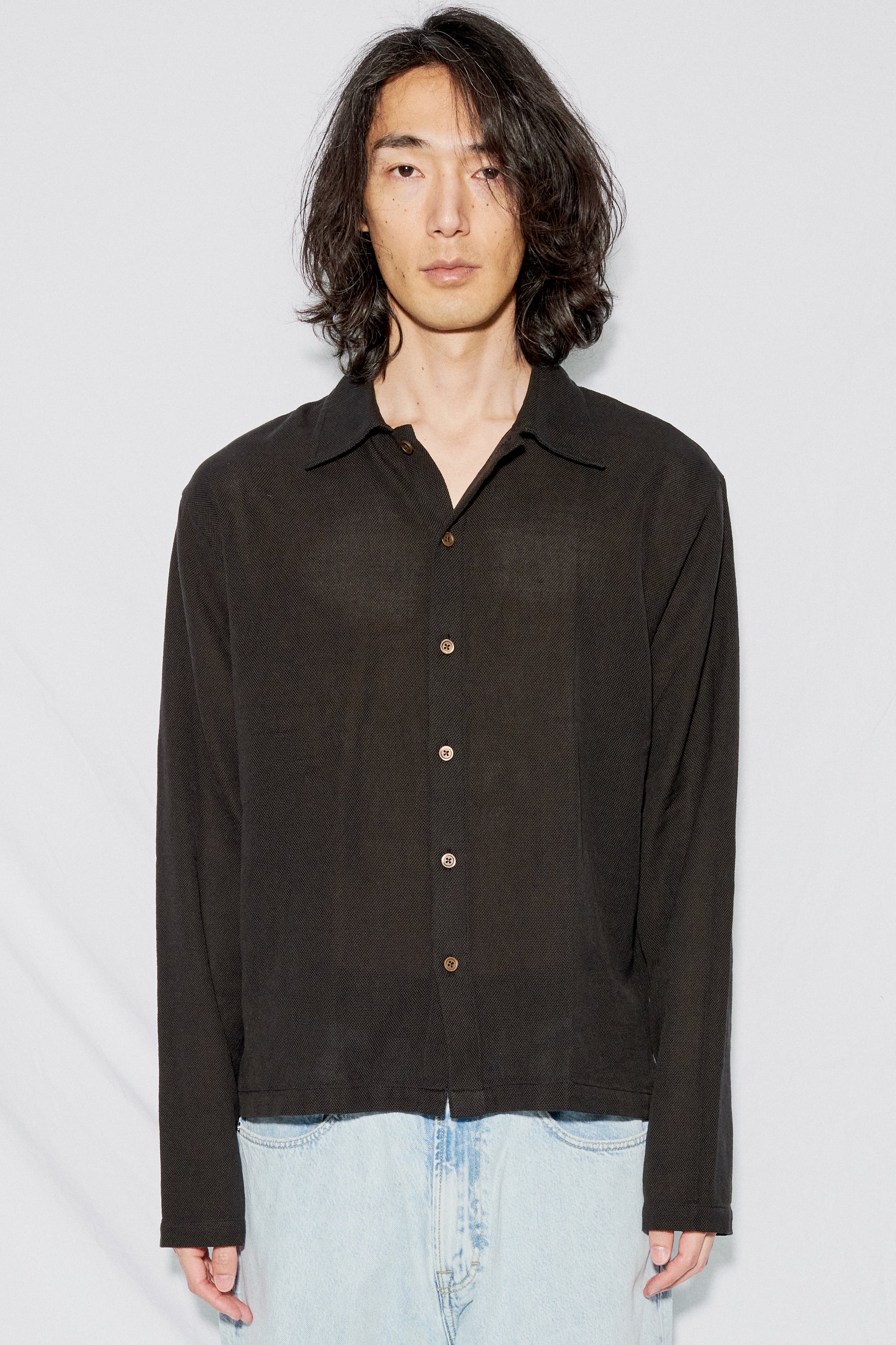 Our Legacy Sparse Panama Cotton Isola Shirt - Black | Garmentory
