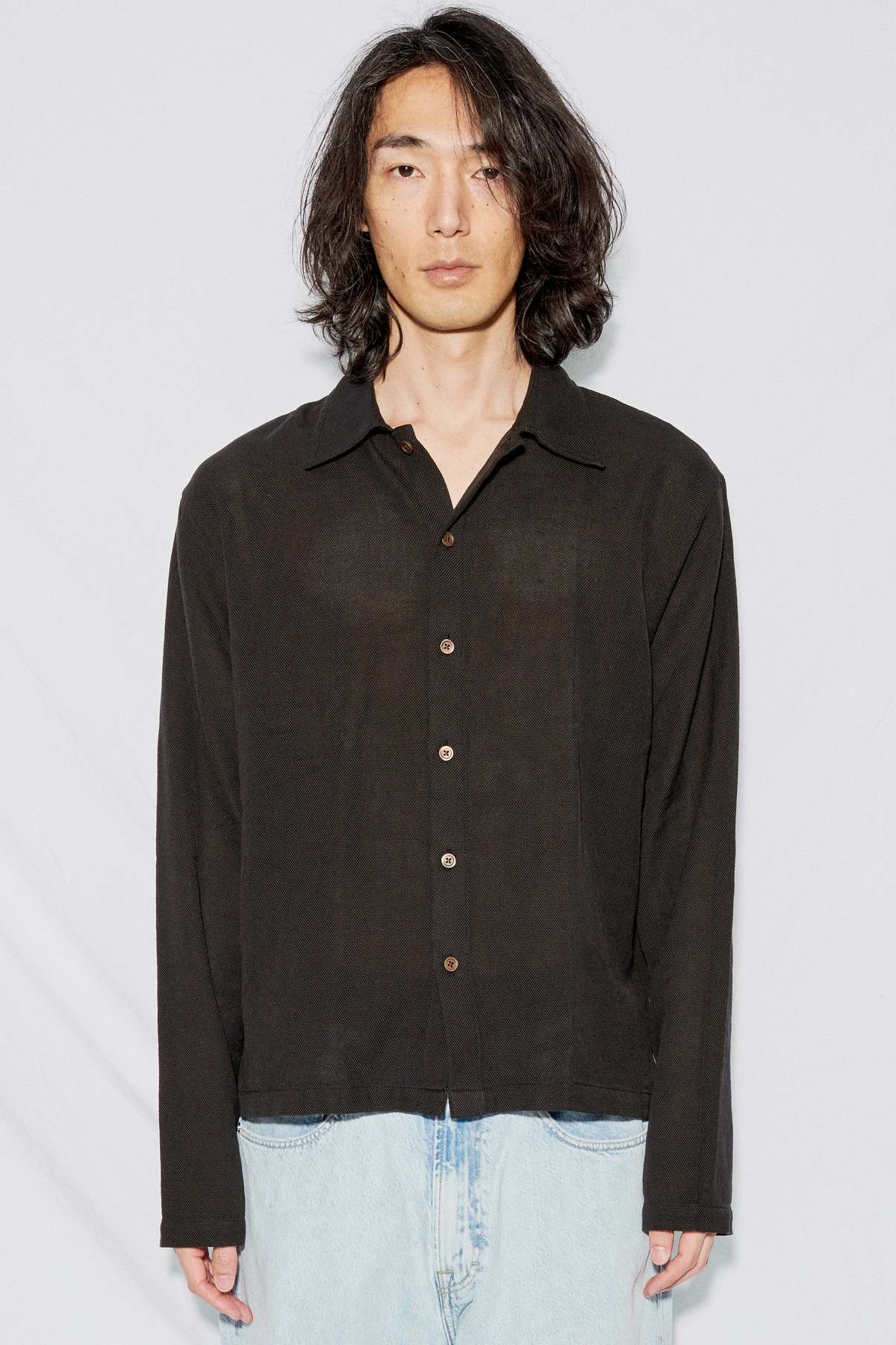 Our Legacy Sparse Panama Cotton Isola Shirt - Black | Garmentory