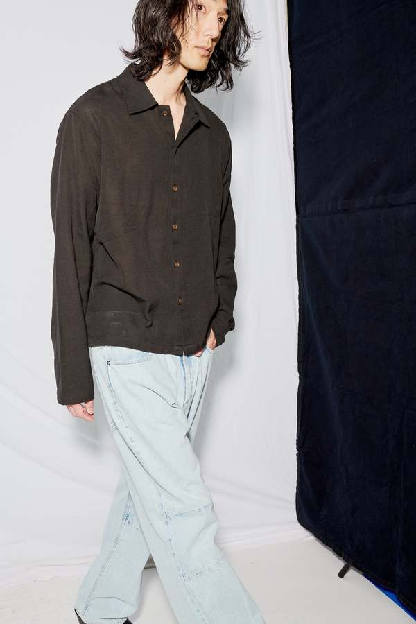 Our Legacy Sparse Panama Cotton Isola Shirt - Black | Garmentory