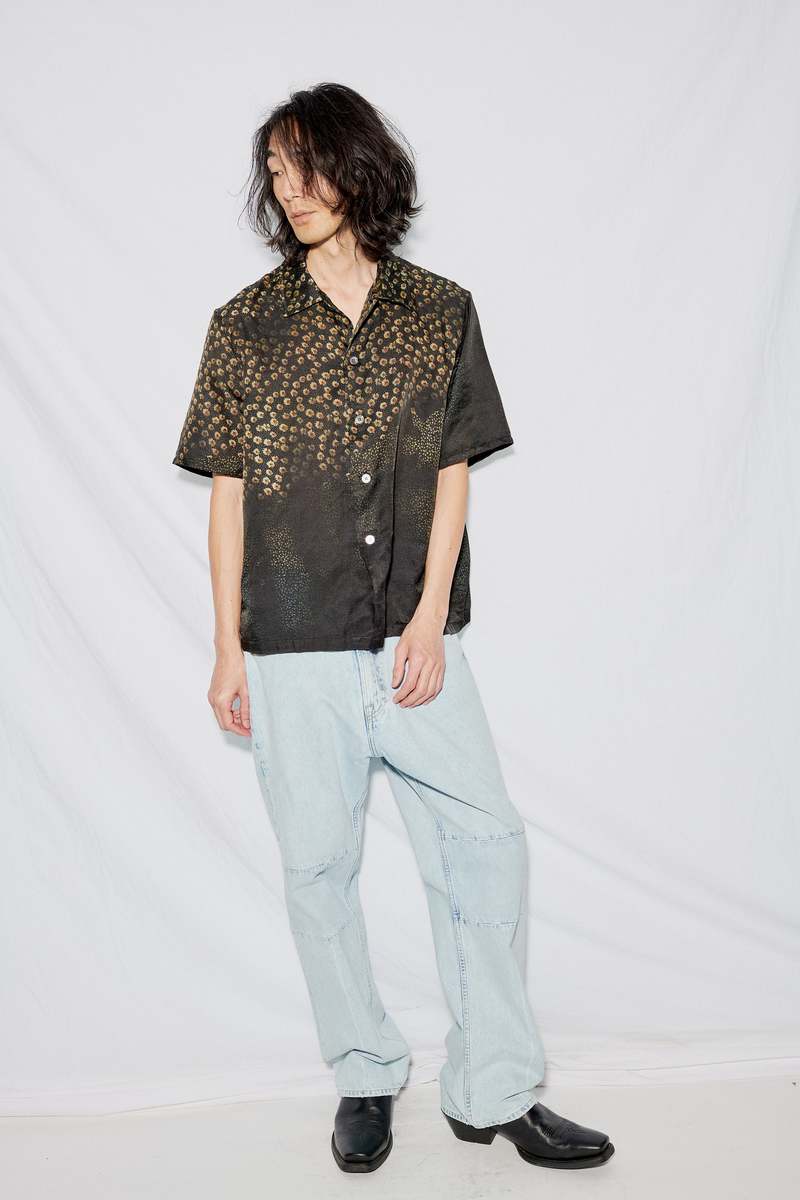 Our Legacy Short Sleeve Box Shirt - Dark Flower Print