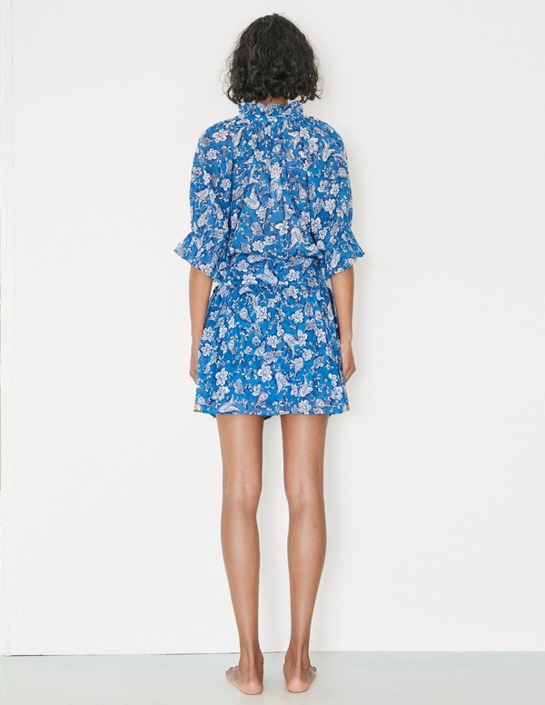 Ultramarine Bluesundry Short Dress With Tie - Perrin Paisley | Garmentory