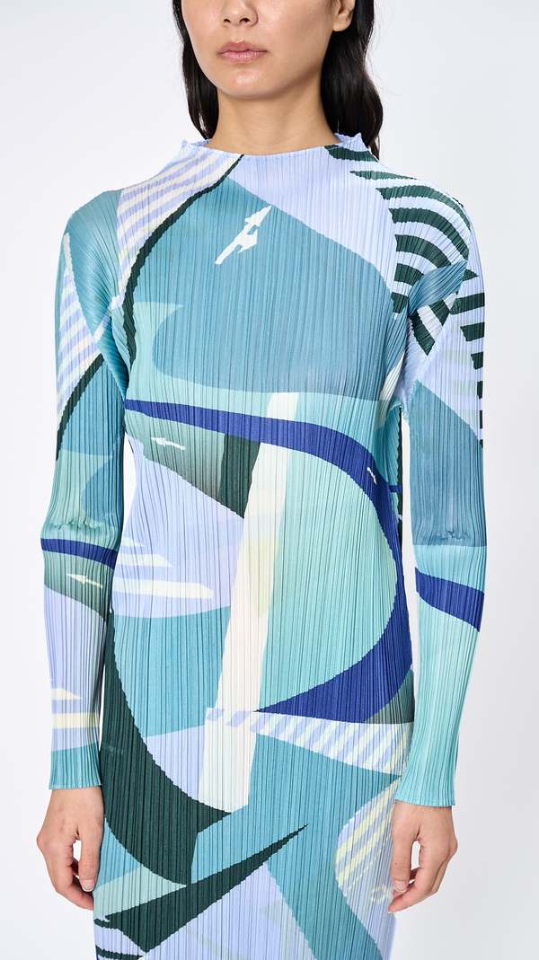 Y093 PLEATS PLEASE ISSEY MIYAKE ワンピース　水色 Pleats Please by Issey Miyake Free Way Dress - Light Blue | Garmentory