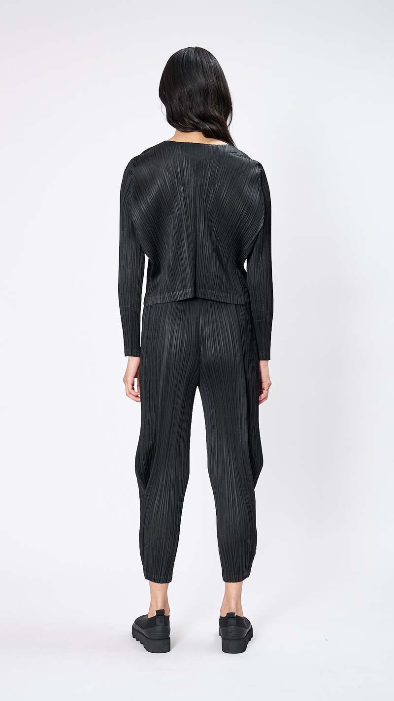 Issey Miyake Pleats Please Black Cardigan Top Size 3 Mao