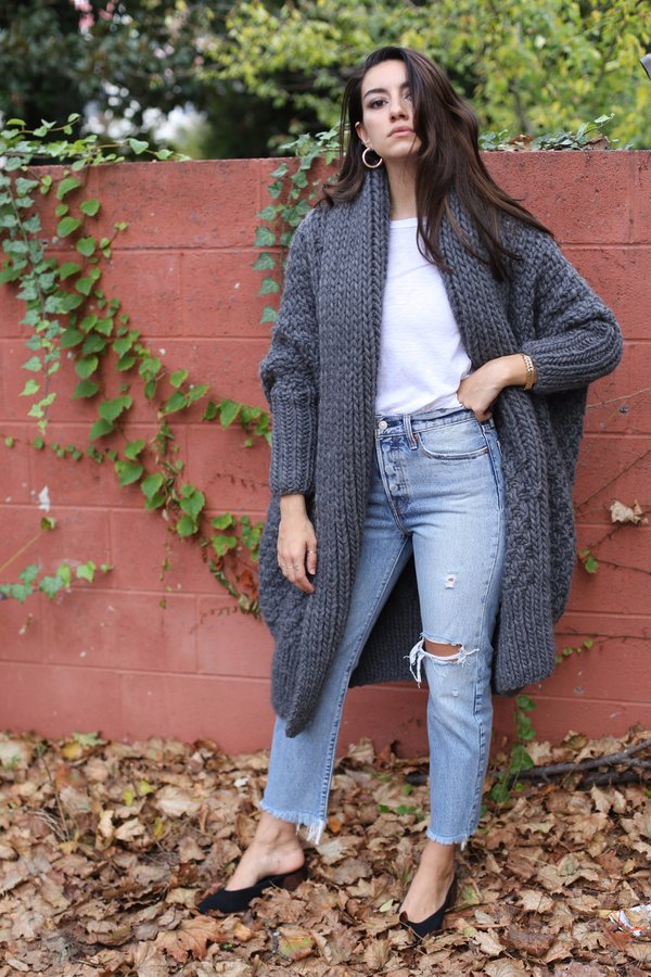 I love Mr Mittens Moss Oversized Cardigan - Charcoal I love Mr Mittens Moss Oversized Cardigan - Charcoal