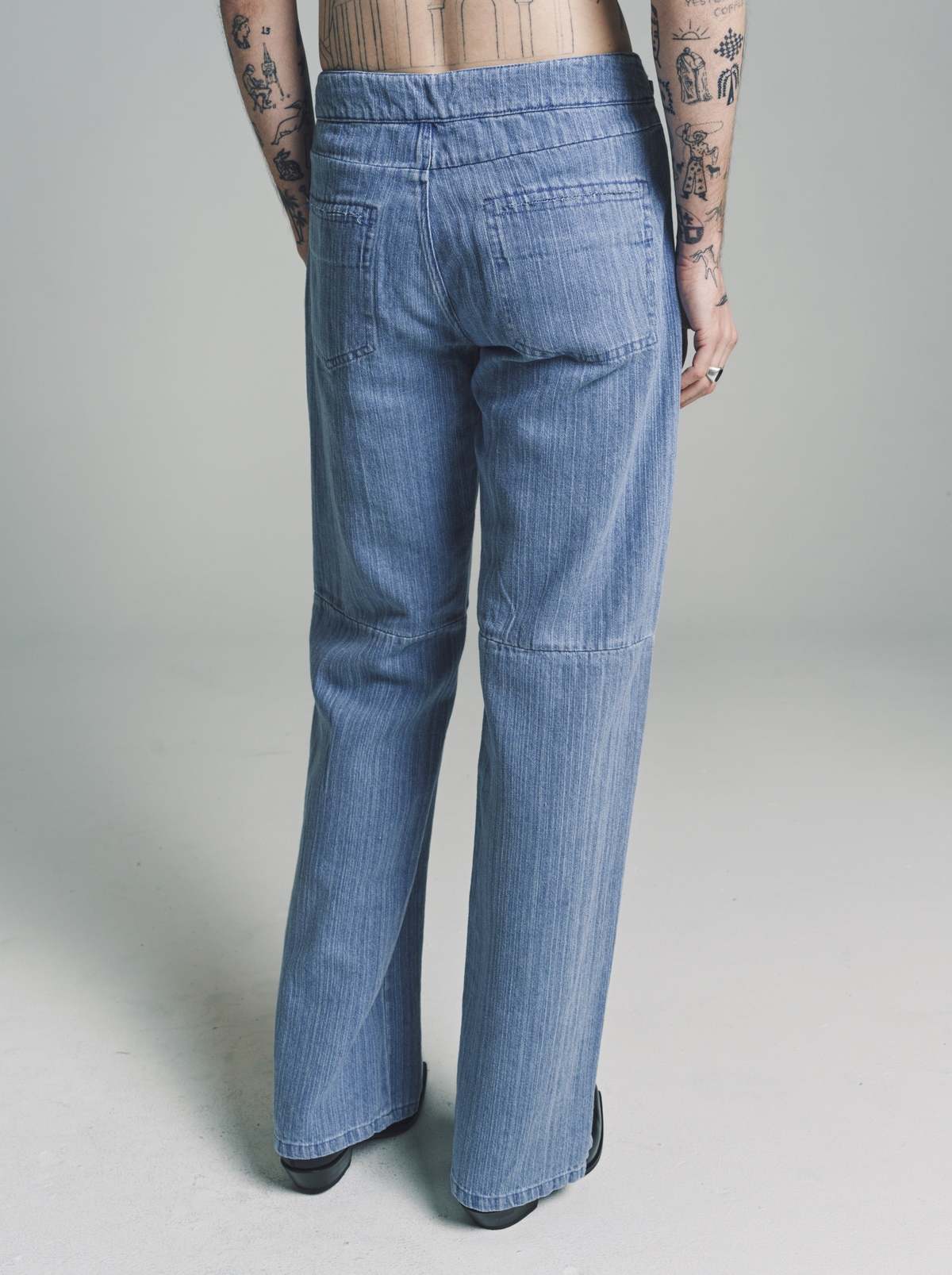 Gabriela Coll Garments Bleached Denim Slit Trousers Indigo Garmentory