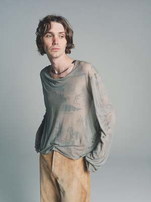 Gabriela Coll Garments No.223 Sheer Jersey Top - Off Green