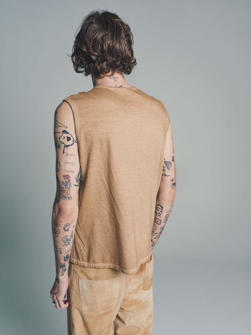 Gabriela Coll Garments No.33 Sleeveless T-Shirt - Sand Wash