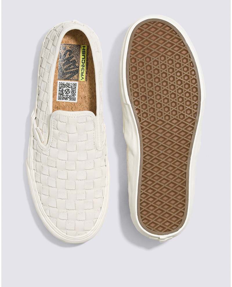 VANS Leather Weave Slip-On VR3 Marshmallow Garmentory