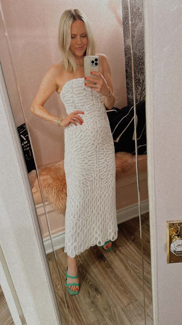 knee length dresses for ladies Elise Crochet Midi Dress main image 1